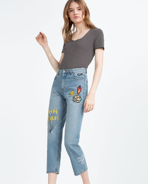 "I AM DENIM" COLLECTION MOM FIT JEANS